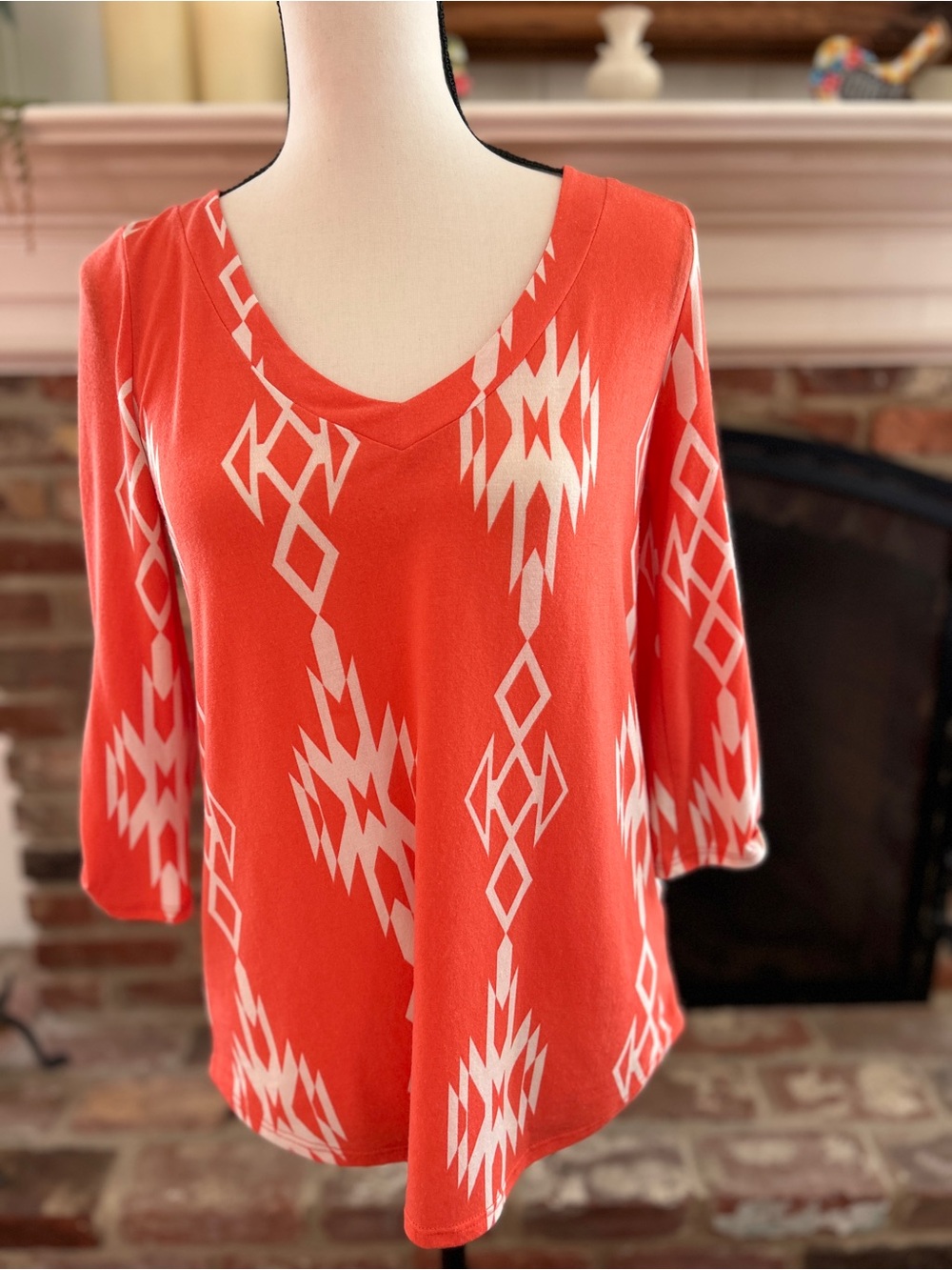 Pink Owl Aztec-Boho Style Top Size Small, Very Good Condition